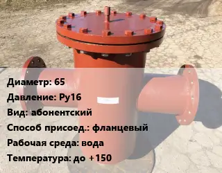 Грязевик 65 P=Ру16 абонентский фланцевый вода до +150